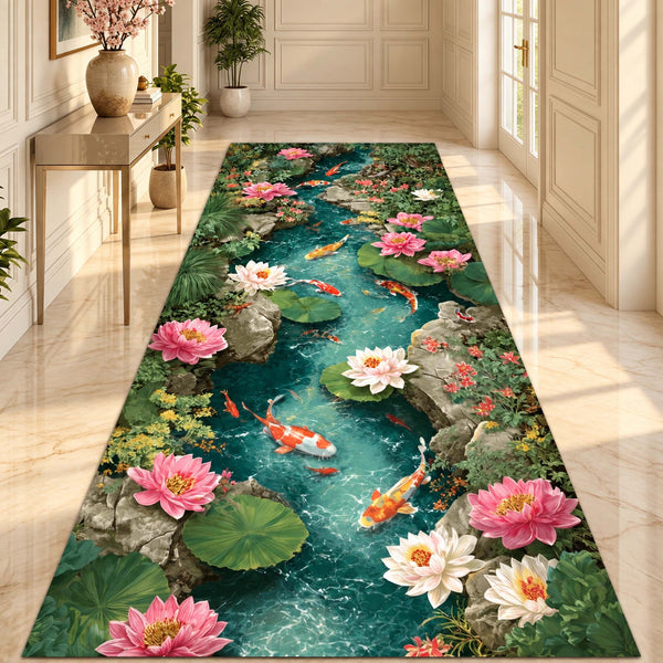 Anti Skid Runners - Heavenly Fish & Flora - Non-Slip Rugs for Hallway, Bedside, Corridor