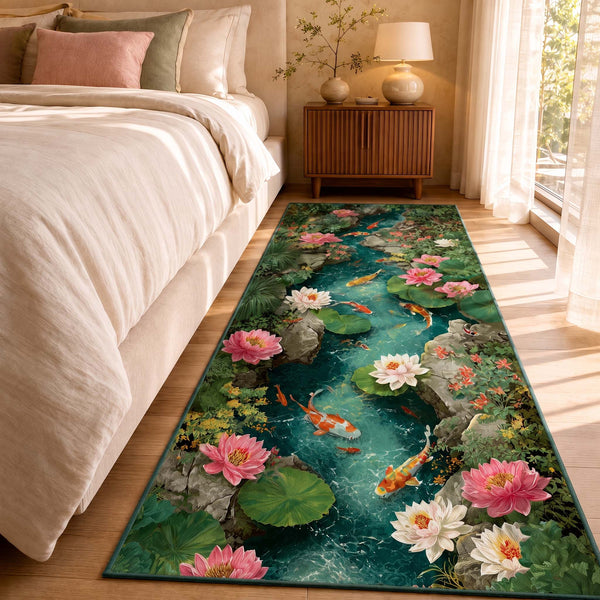 Anti Skid Runners - Heavenly Fish & Flora - Non-Slip Rugs for Hallway, Bedside, Corridor