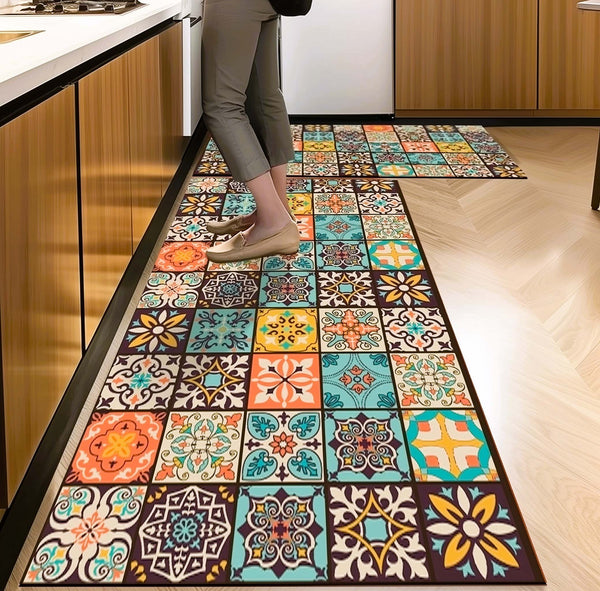 Anti Skid Non-Slip Door Mat - Moroccon Trail Rug for Kitchen Floor(Combo Set of 2)