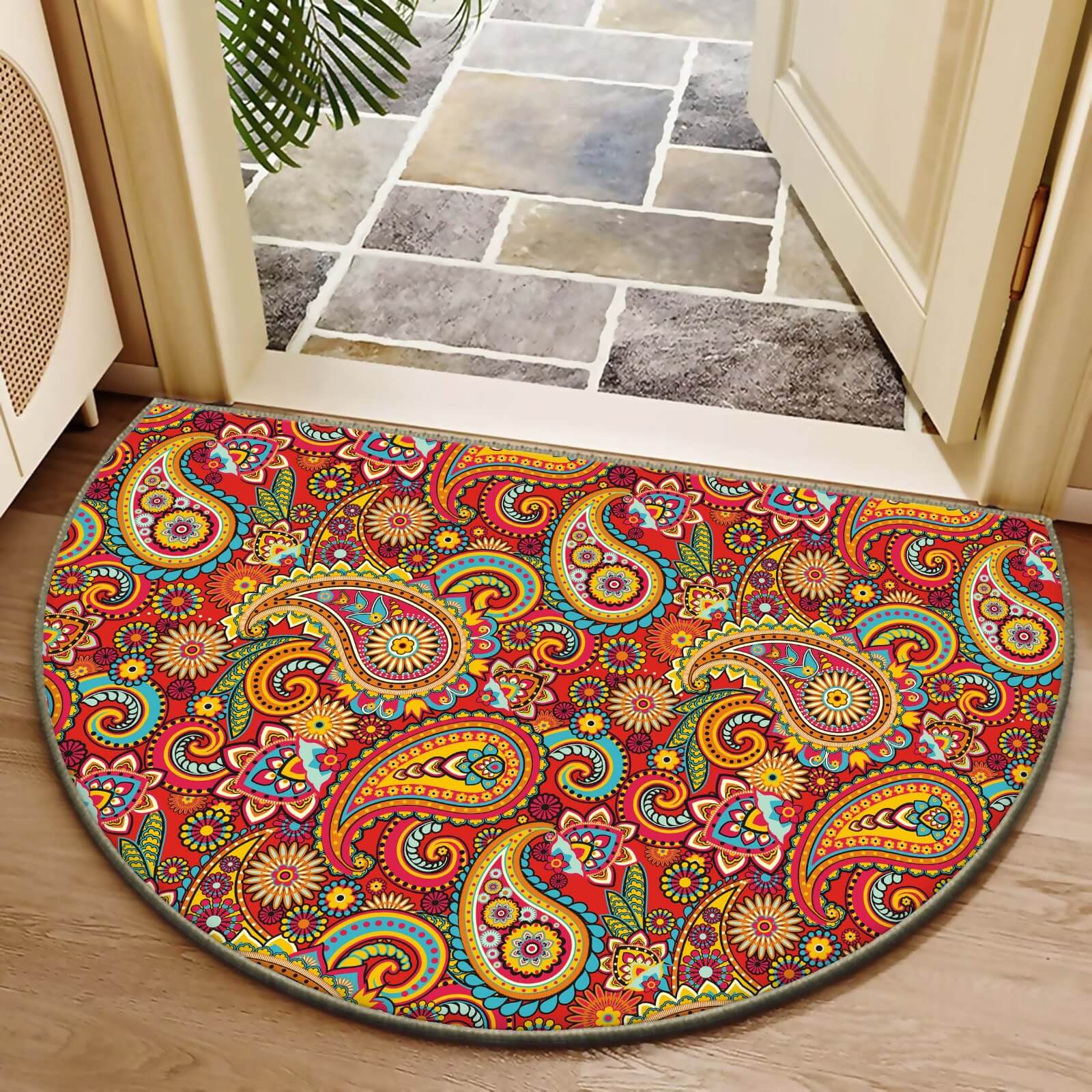 Anti Skid Non-Slip Door Mat Rangoli Pattern - Vibrant Kalakari