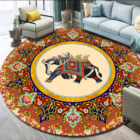 Anti Skid Rugs Non-Slip Round Majestic Ride Heavy Carpet