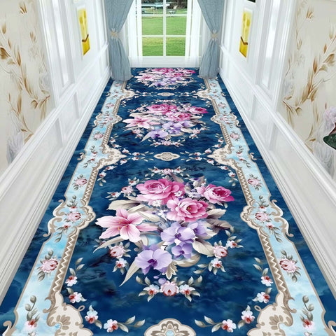 Anti Skid Runners - Elegant Floral Bouquet - Non-Slip Rugs for Hallway, Bedside, Corridor